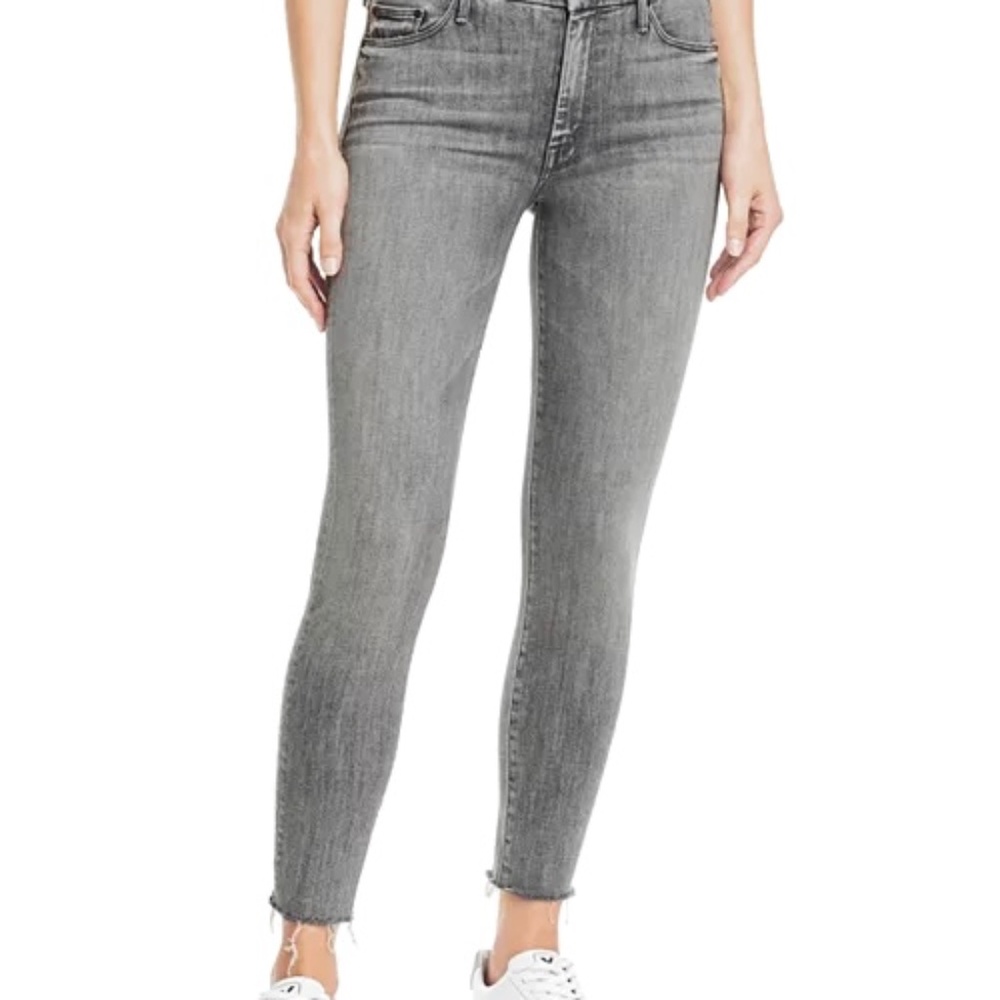 MOTHER The Looker Ankle Fray Denim in All Nighter